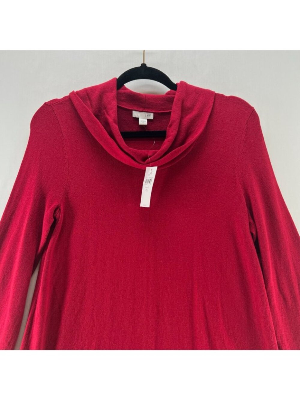 J.Jill Cowl Neck Tunic Sweater Womens XS Knit Long Sleeve Pullover High Low Red - Picture 6 of 13